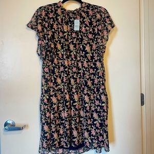 NWT: LOFT - Gorgeous Black Floral Tunic Dress with Lining. Perfect for Summer
